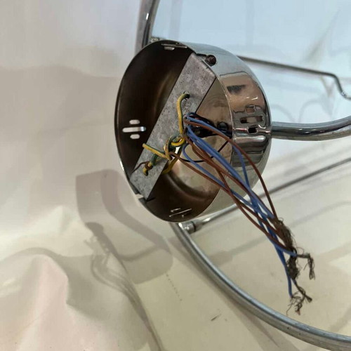 Metal ceiling light with small spotlights used, 74x34 cm