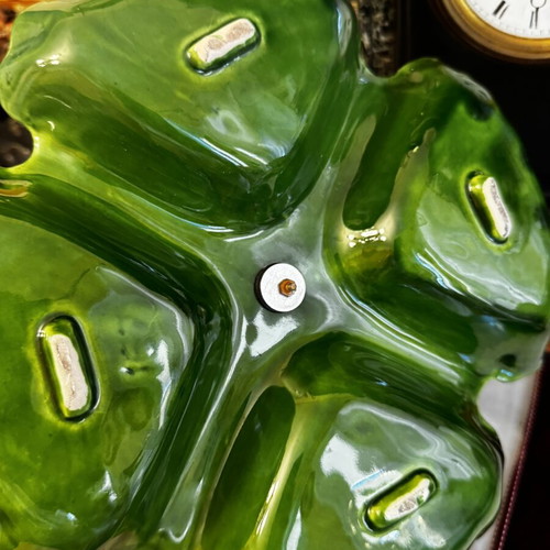 Vintage decorative tray for nuts green color