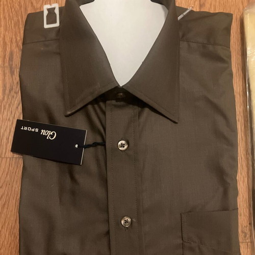 Glou Sport and Oscar Tailor dress shirts size M new, brown and yellow