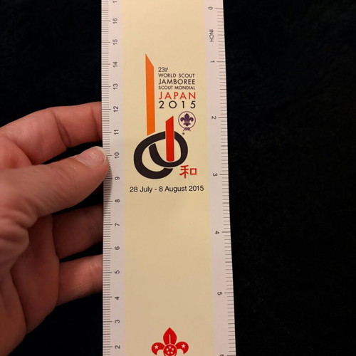 Collectible ruler/bookmark 23rd World Scout Jamboree Japan 2015 like new