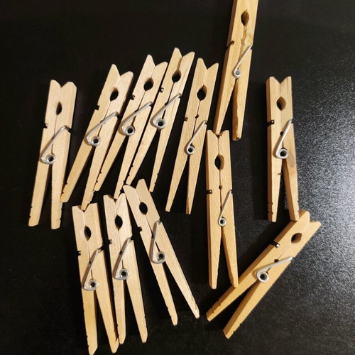 Clothespins new, pack of twelve wooden