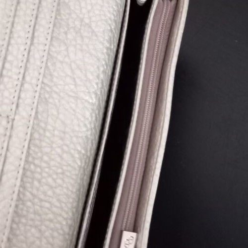 Fabric wallet like new with inner zipper pocket gray and silver