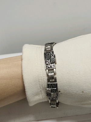 Bracelet with marcasite stones vintage art deco silver like new