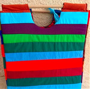 Χειροποίητη Τσάντα χειρός υφασμάτινη Handbag patchwork