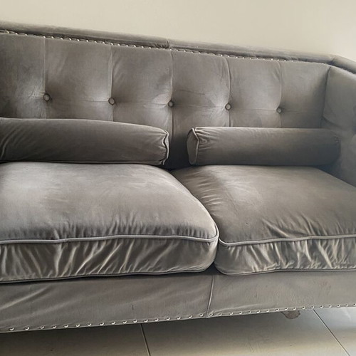 Velvet sofa used, 1.50 m width