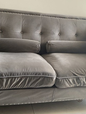 Velvet sofa used, 1.50 m width