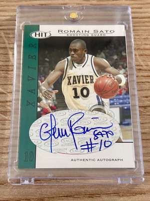 Romain Sato College Sage 2004 basketball card in acrylic case, Panathinaikos