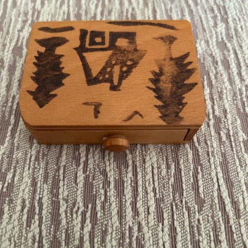 Wooden prank box used with wooden snake