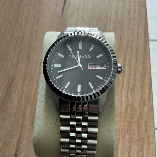 Trussardi men's silver watch like new