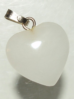 Quartz heart mineral 15x14.5 mm in 925 silver new