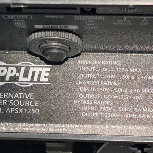 Tripp-Lite by EATON 1250W APSX 1250 inverter/charger new