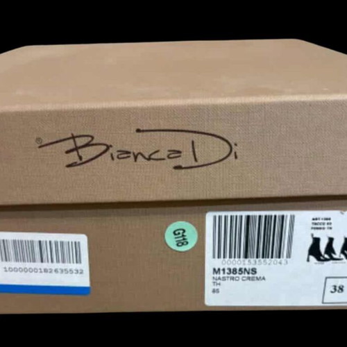 Bianca Di cream ankle boots with geometric heel, new with tags, size 38