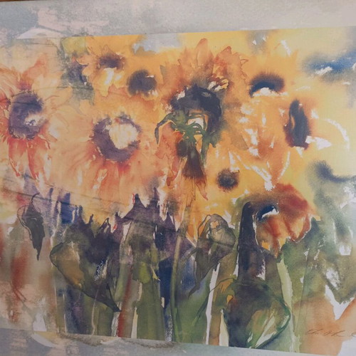 Original signed painting in wooden frame like new