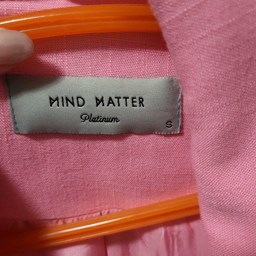 Mind Matter linen suit pink used, high-waisted trousers and jacket