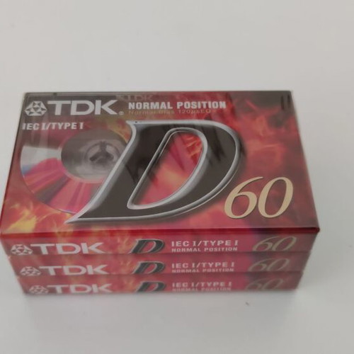 TDK D60 cassette tapes new old stock sealed pack of 3