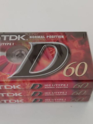 Κασέτες TDK D60 καινούργιες, σφραγισμένο πακέτο 3