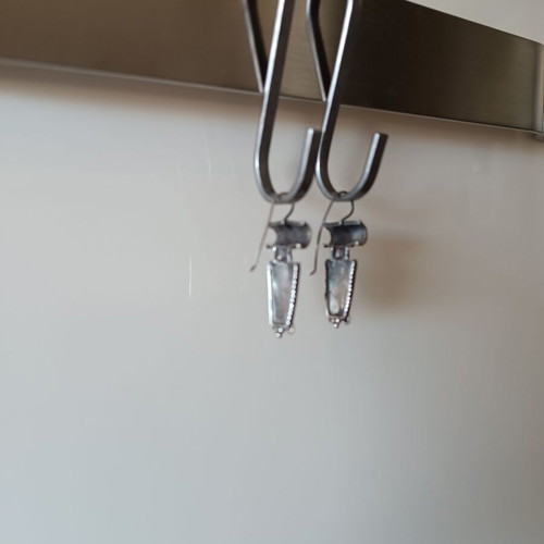 Silver earrings 950 like new, about 4cm, with box