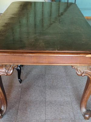 Table and buffet used, set
