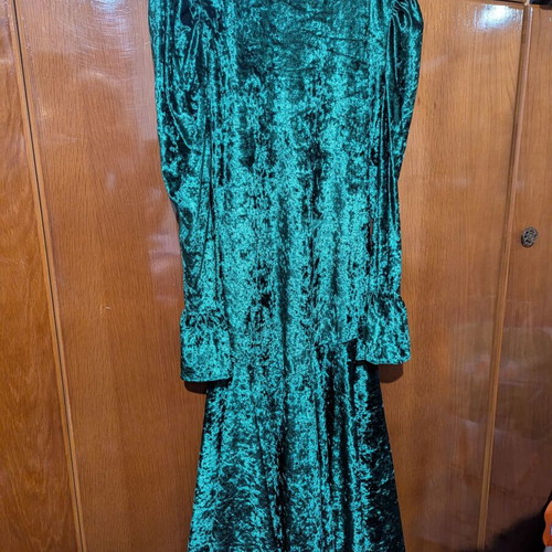 Anthe velvet dress with unique sleeves, one size, like new