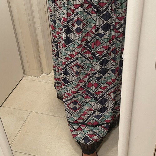 Maxi skirt with side zipper and lace, cotton, size L