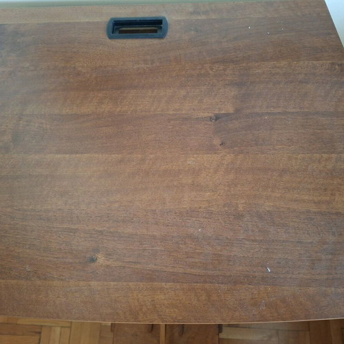 Modern TV stand like new with cabinet and hidden wheels