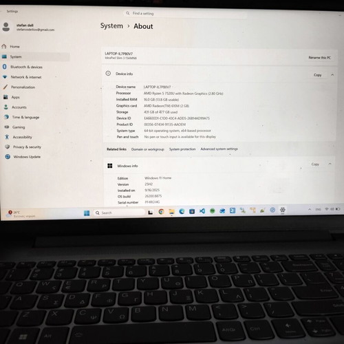 Lenovo Ideapad Slim 3 15AMN8 laptop new, 16GB RAM, AMD Ryzen, 500GB SSD