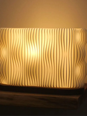 Lamp Wave Lines new modern 3D printed table lamp