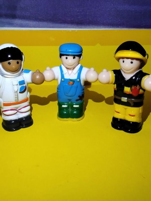 WOW Toys figures set like new, astronaut, farmer, firefighter