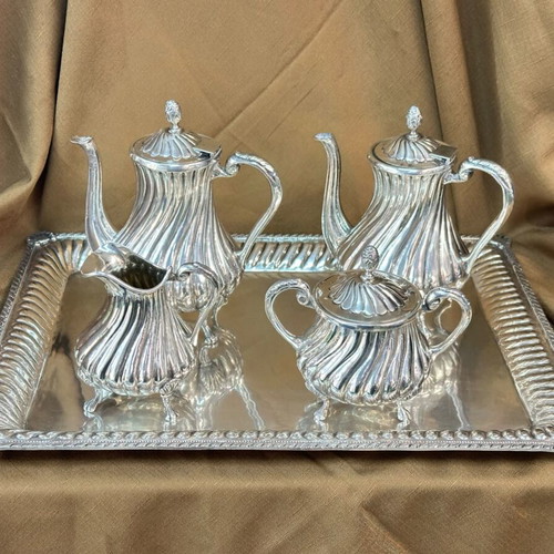 Silver Serving Set 5 Pieces Like New with Artistic Design