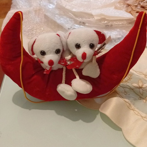 Velvet decorative bears like new