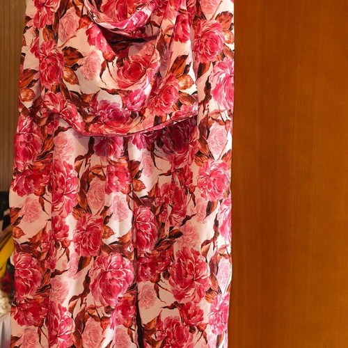 Floral set pants with bustier like new, pink and white, small