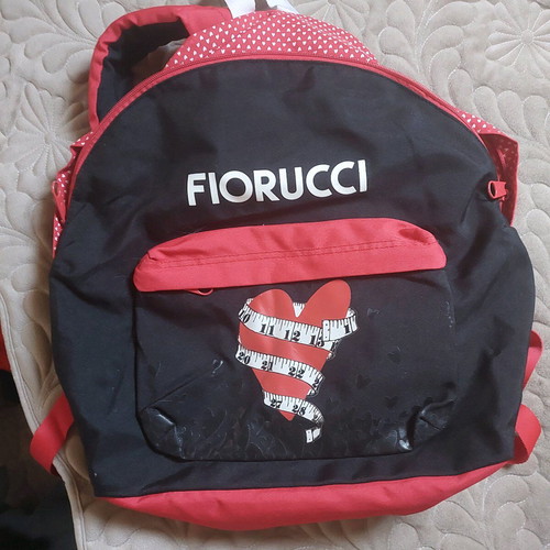 Fiorucci backpack used, 2 compartments, black and red