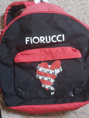 Fiorucci backpack used, 2 compartments, black and red