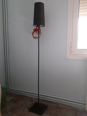 IKEA floor lamp like new, black metal, with long cable