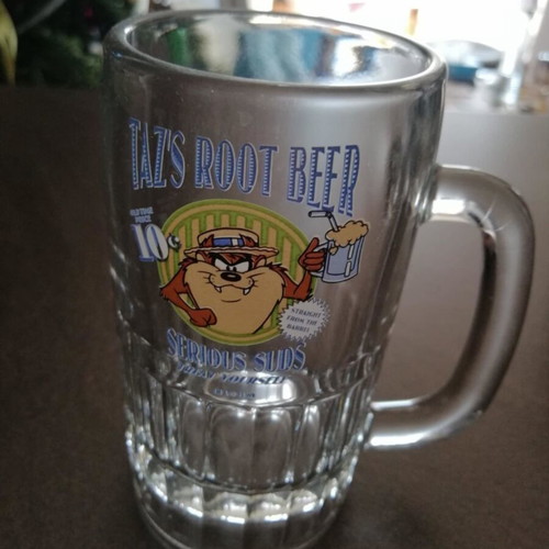 Taz collectible 90s beer glass used