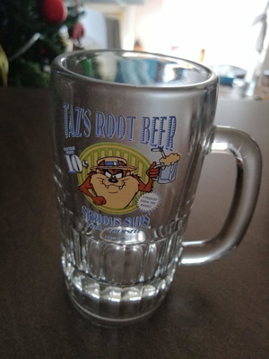 Taz collectible 90s beer glass used