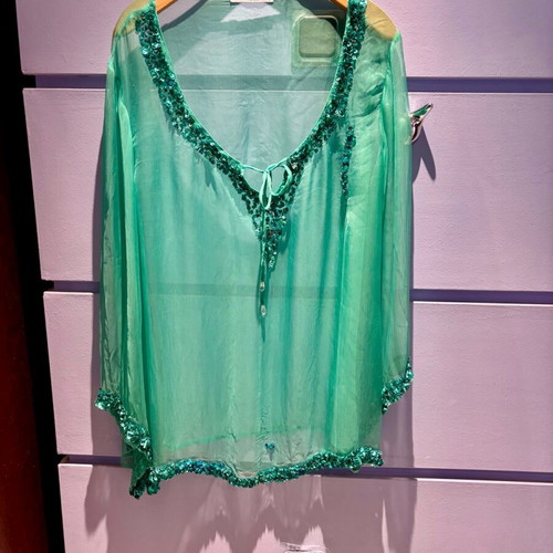 Anna Riska tunic like new, green and turquoise, size XL