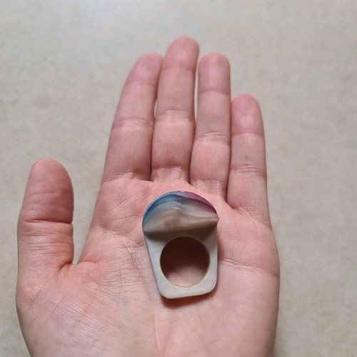 Papier Mache Ring like new, purple and turquoise