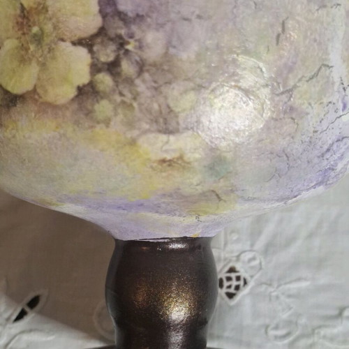 Fruit Bowl Handmade in Pale Colors with Flowers