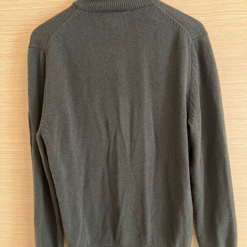 Marks and Spencer wool half zip sweater used, green, size M