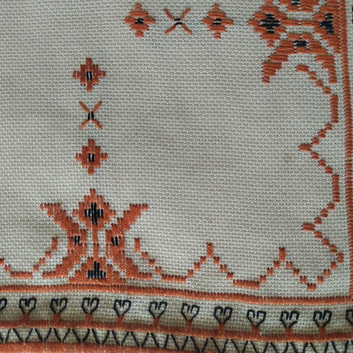 Hand embroidered tablecloth new, size 70-72 cm
