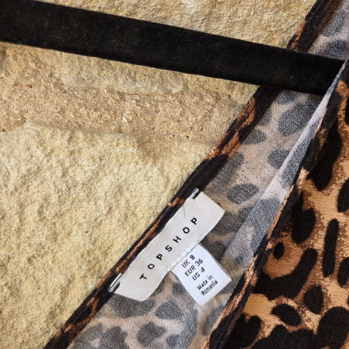 Topshop Leopard Print Button Front Playsuit New