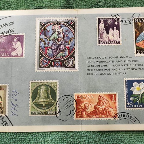 Commemorative philatelic booklet 1963 with Christmas wishes, used