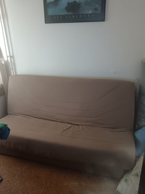 Four-seater sofa bed used