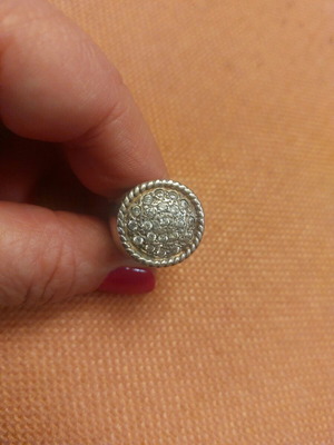 Silver ring with zircon used