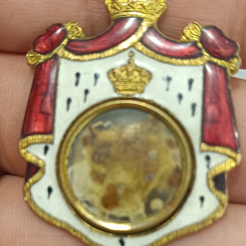 Egyptian pin needle used, gold white and red