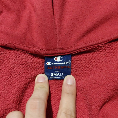 Champion Hooded Full Zip Sweatshirt men's small used, red