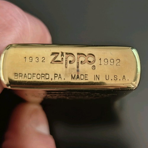 Zippo 60th Anniversary Commemorative Brass used collectible lighter
