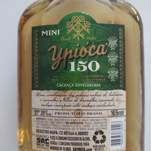 Ypióca 150 Brazilian Cachaça aged 165ml