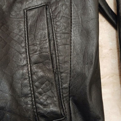 Long black leather jacket size S like new, TIMBER LEATHER